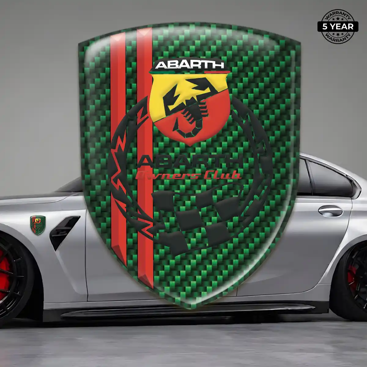 Abarth Polyurethane Domed Sticker Refined Design