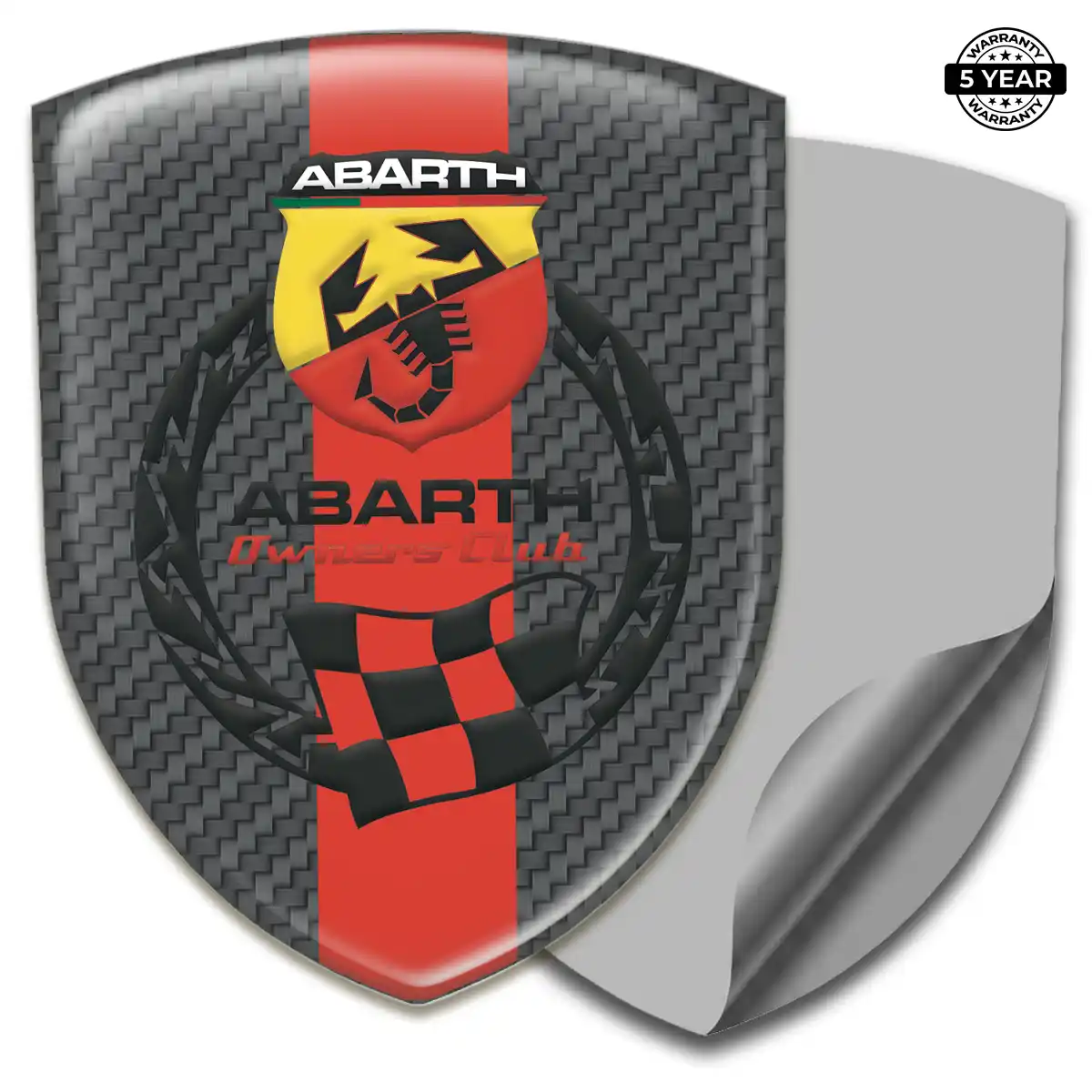 Abarth Polyurethane Domed Sticker Resin Elite