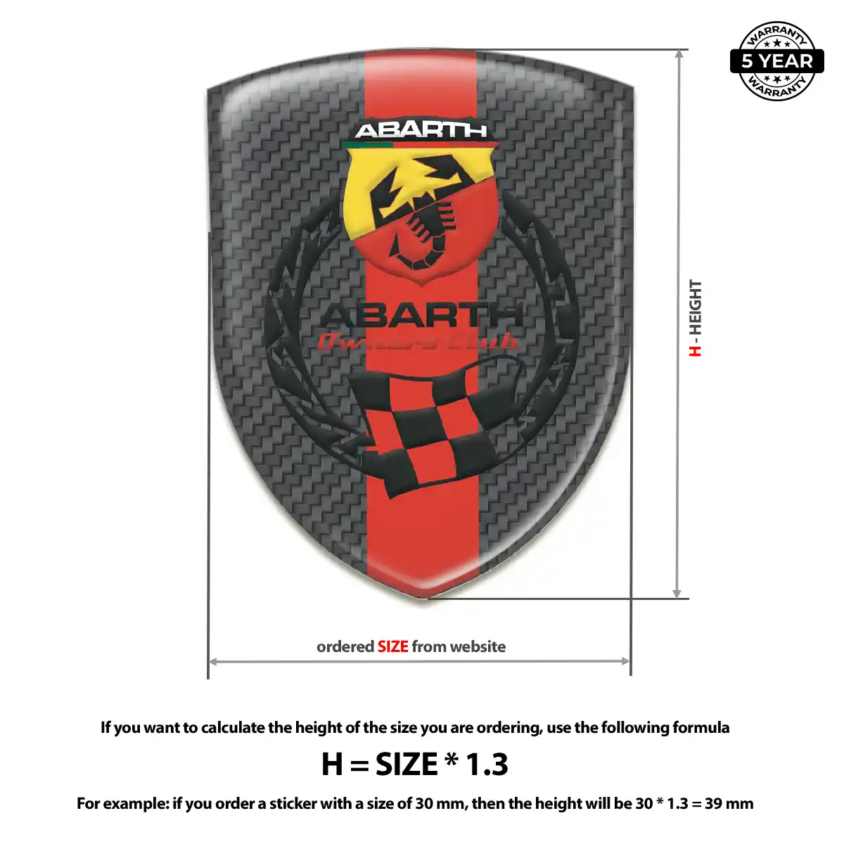 Abarth Polyurethane Domed Sticker Resin Elite