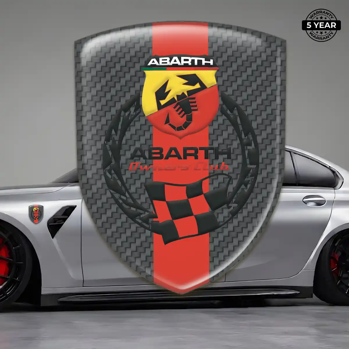 Abarth Polyurethane Domed Sticker Resin Elite