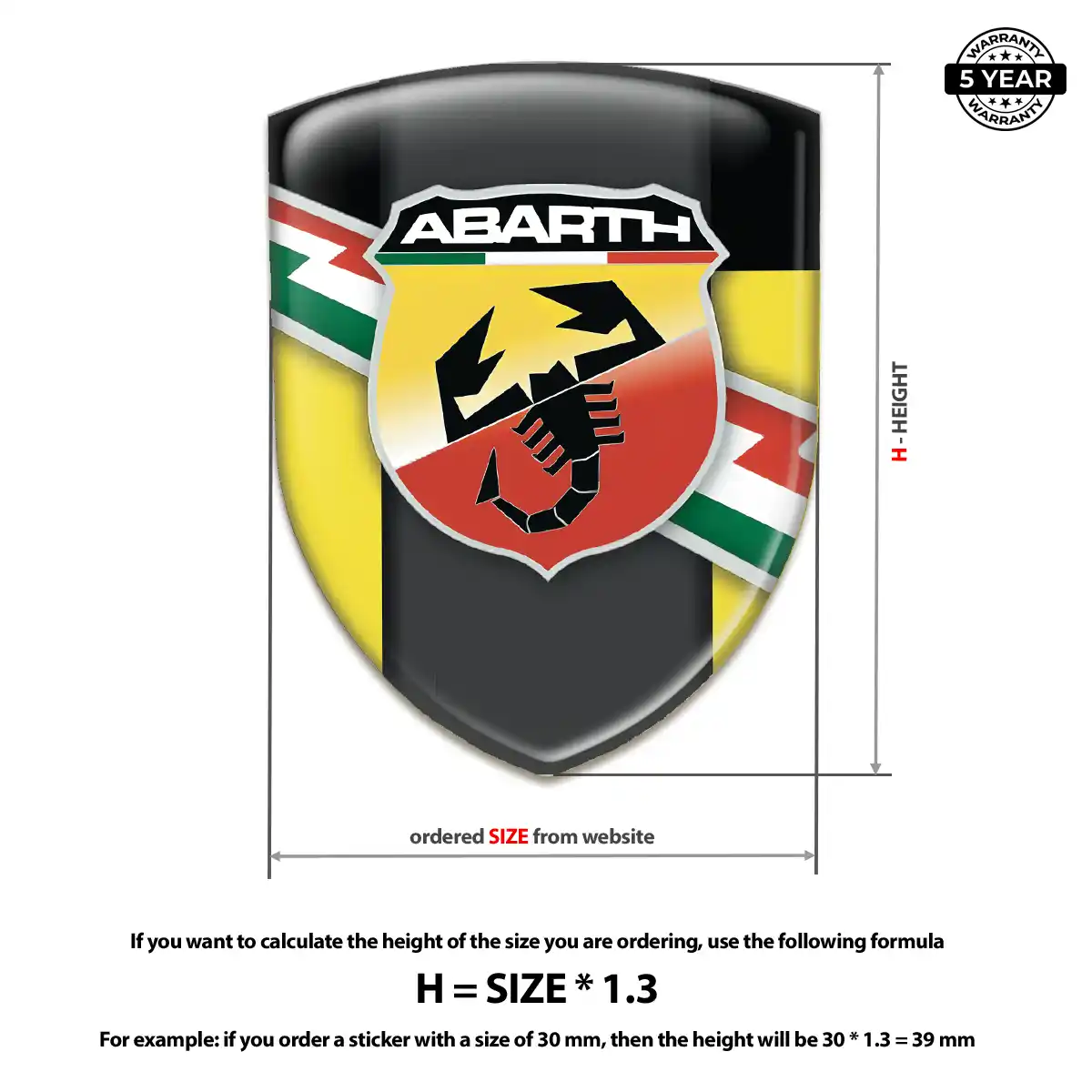 Abarth Polyurethane Domed Sticker Resin Luxe