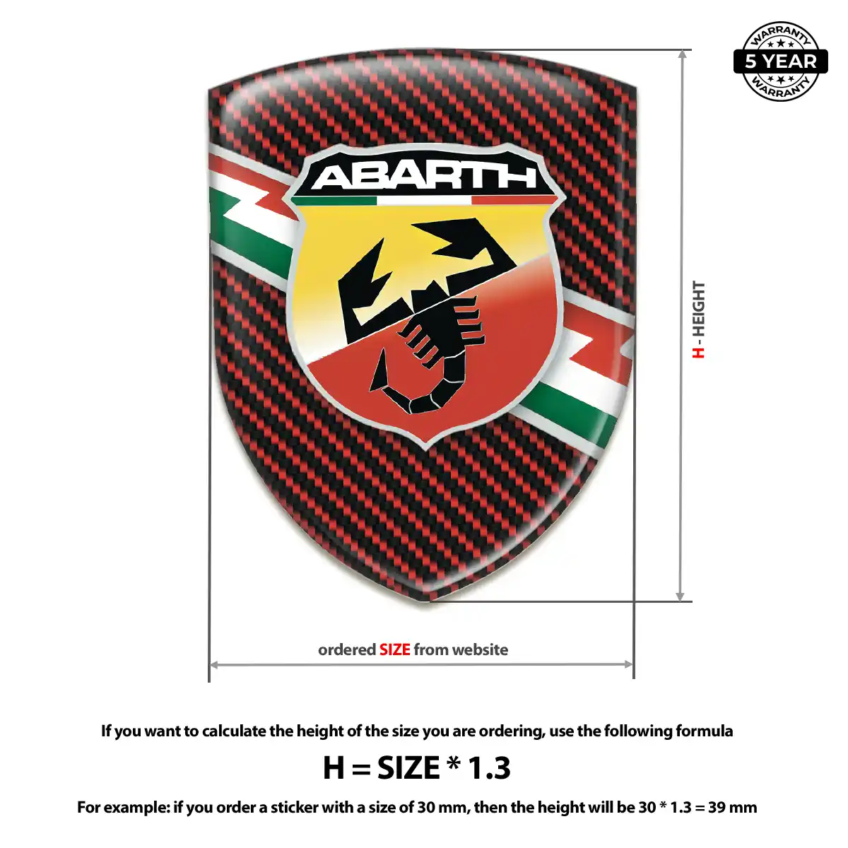 Abarth Polyurethane Domed Sticker Signature Grade