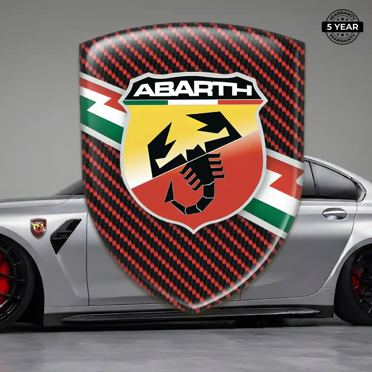 Abarth Polyurethane Domed Sticker Signature Grade