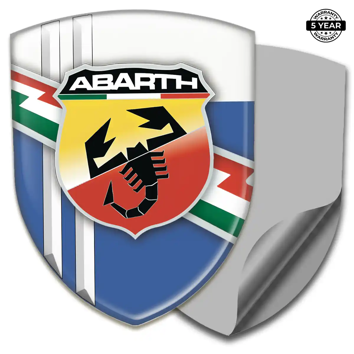 Abarth Polyurethane Domed Sticker Sleek Style