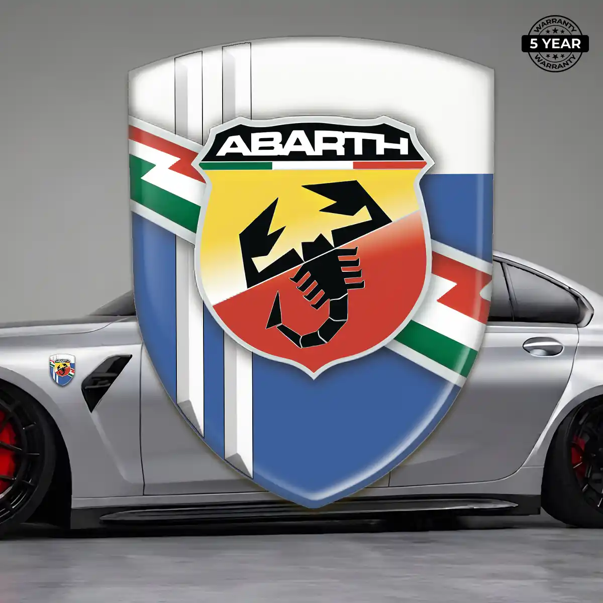 Abarth Polyurethane Domed Sticker Sleek Style
