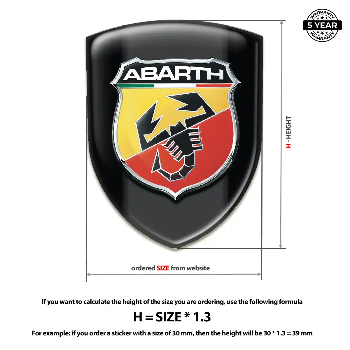 Abarth Polyurethane Domed Sticker Superior Craft