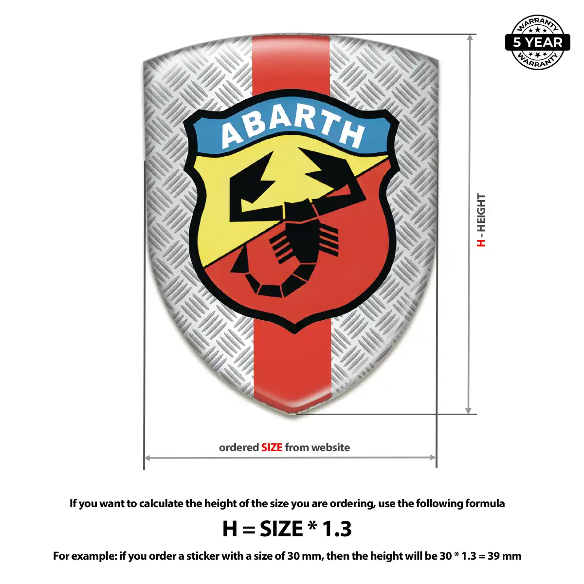 Abarth Resin Badge Sticker Auto Tuning