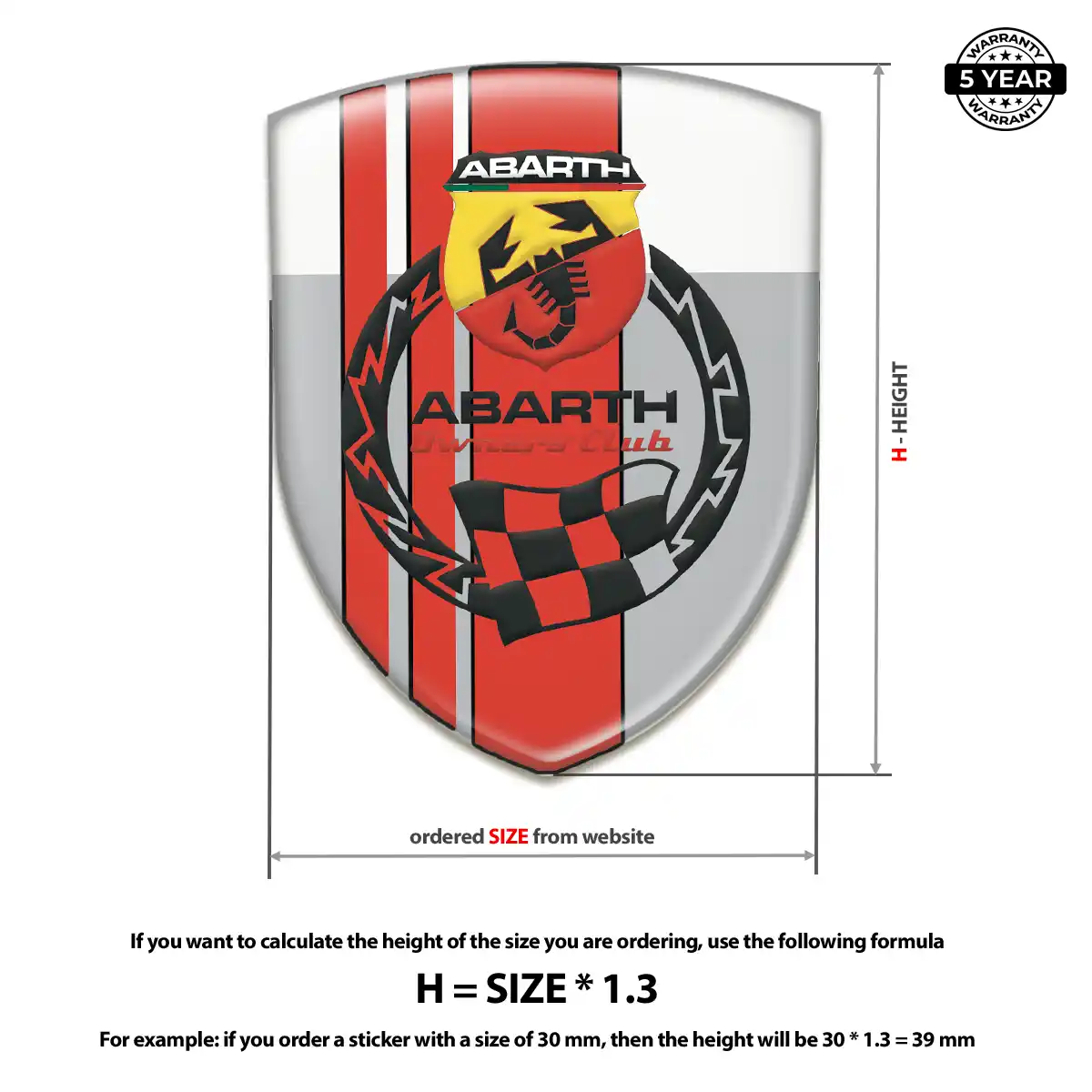 Abarth Resin Badge Sticker Cabin Style