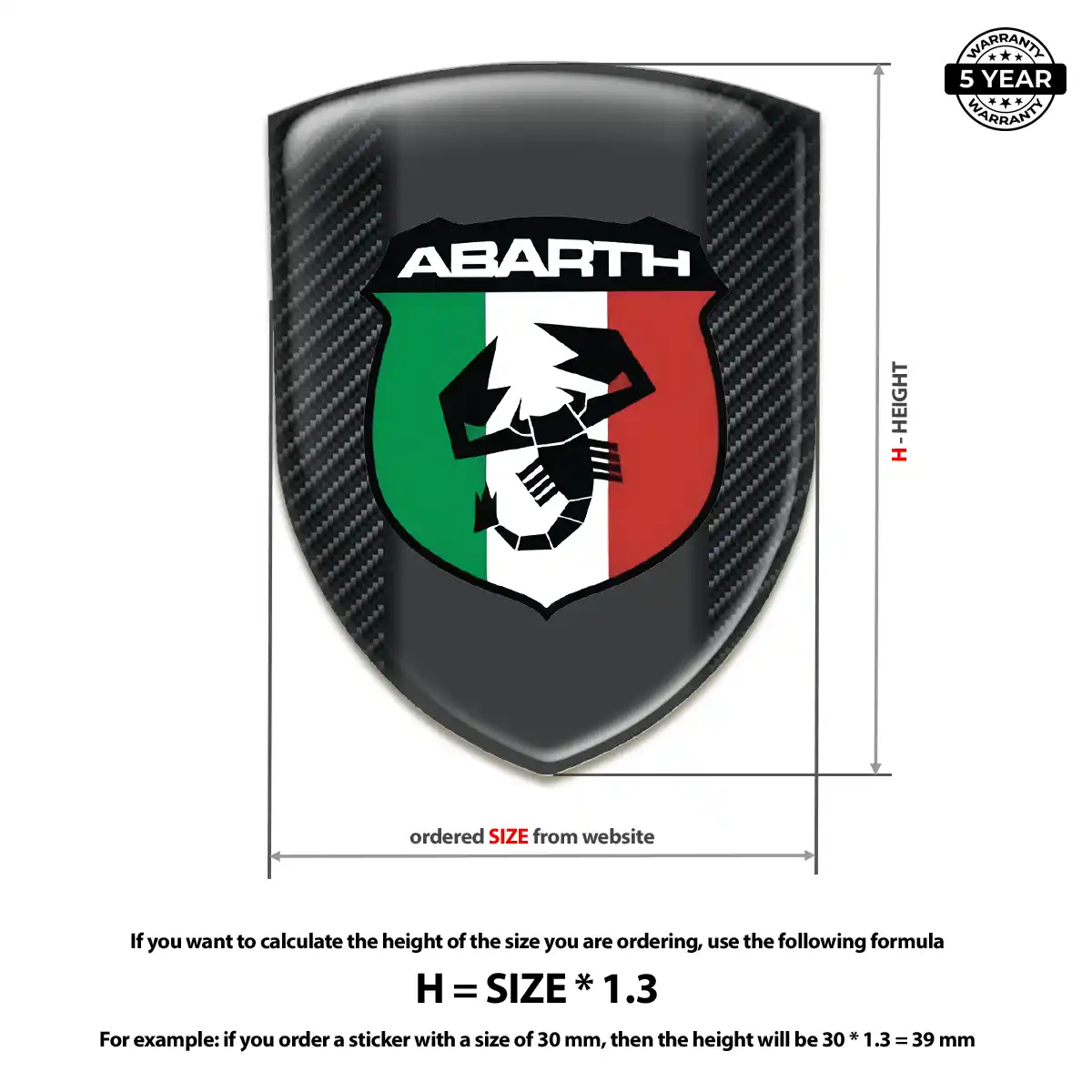 Abarth Resin Badge Sticker Deluxe Edition