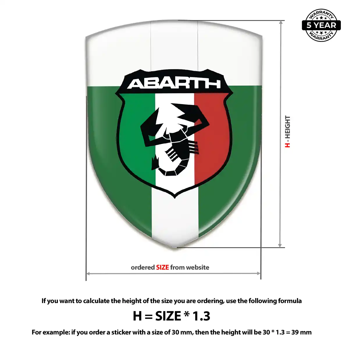 Abarth Resin Badge Sticker Elite Edition