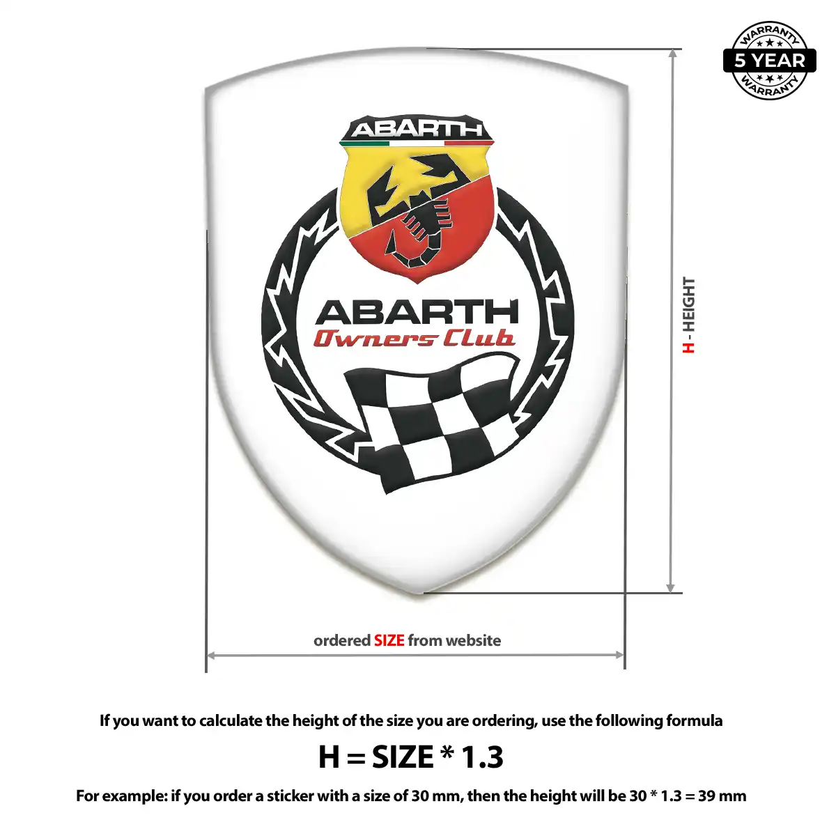 Abarth Resin Badge Sticker Exterior Luxe