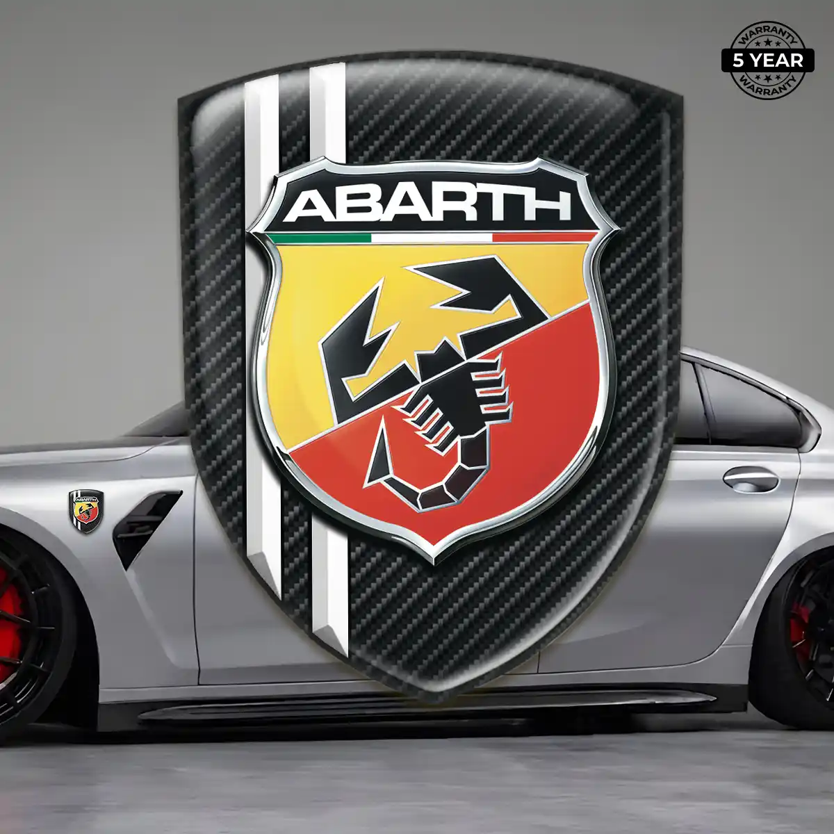 Abarth Resin Badge Sticker Interior Elegance