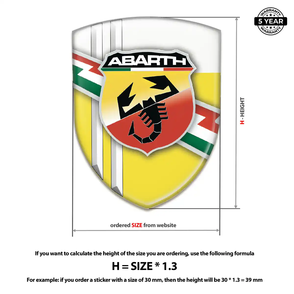 Abarth Resin Badge Sticker Interior Luxe