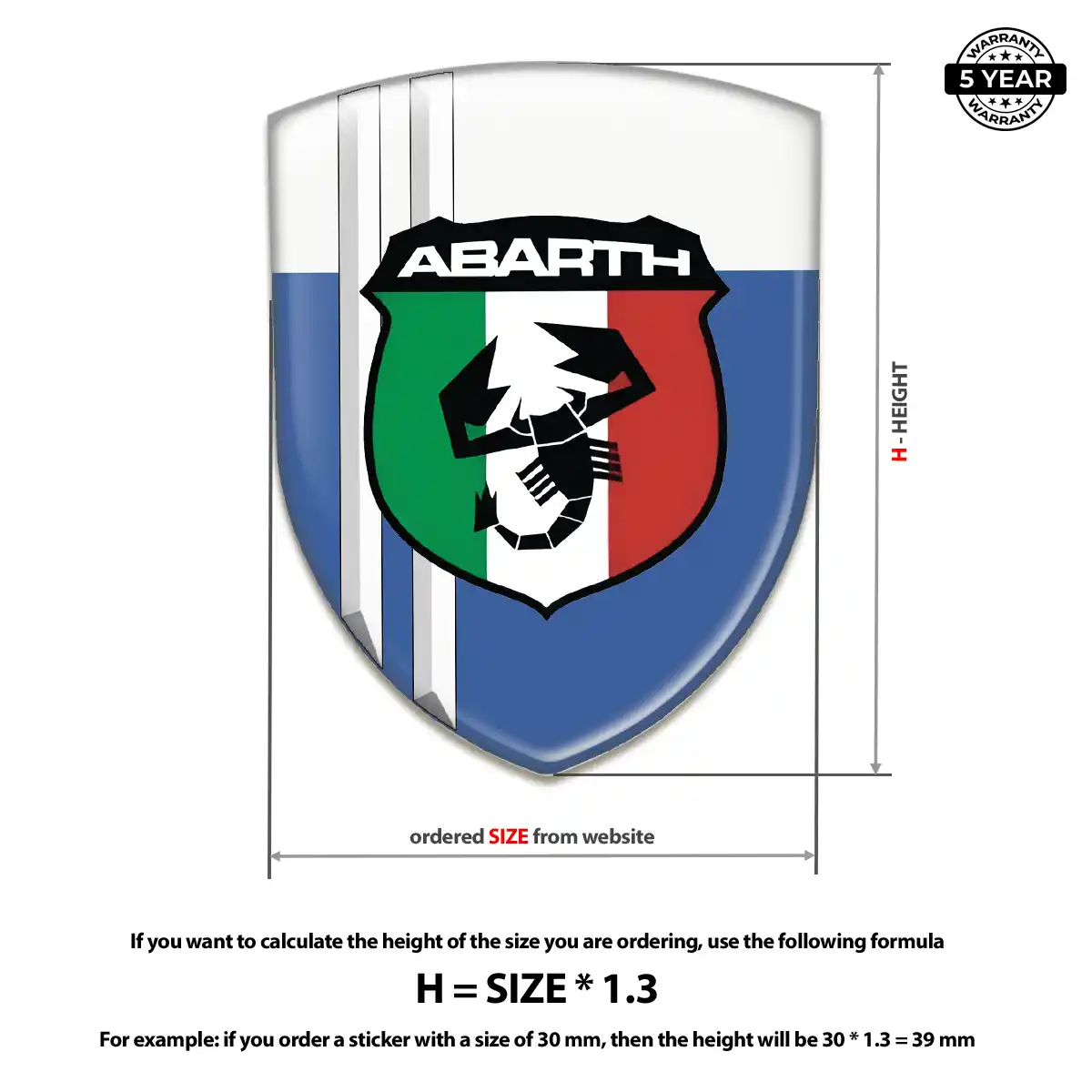 Abarth Resin Badge Sticker Noble Edition