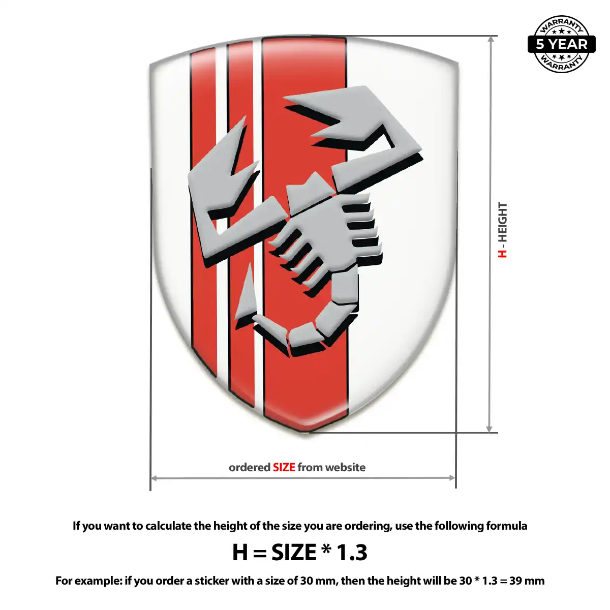 Abarth Resin Badge Sticker Outer Style