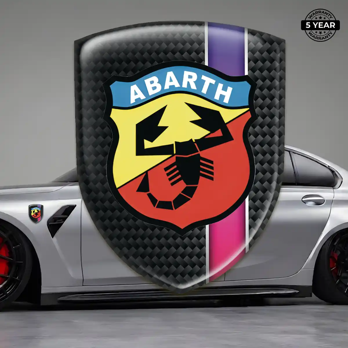 Abarth Resin Badge Sticker Premium Dome