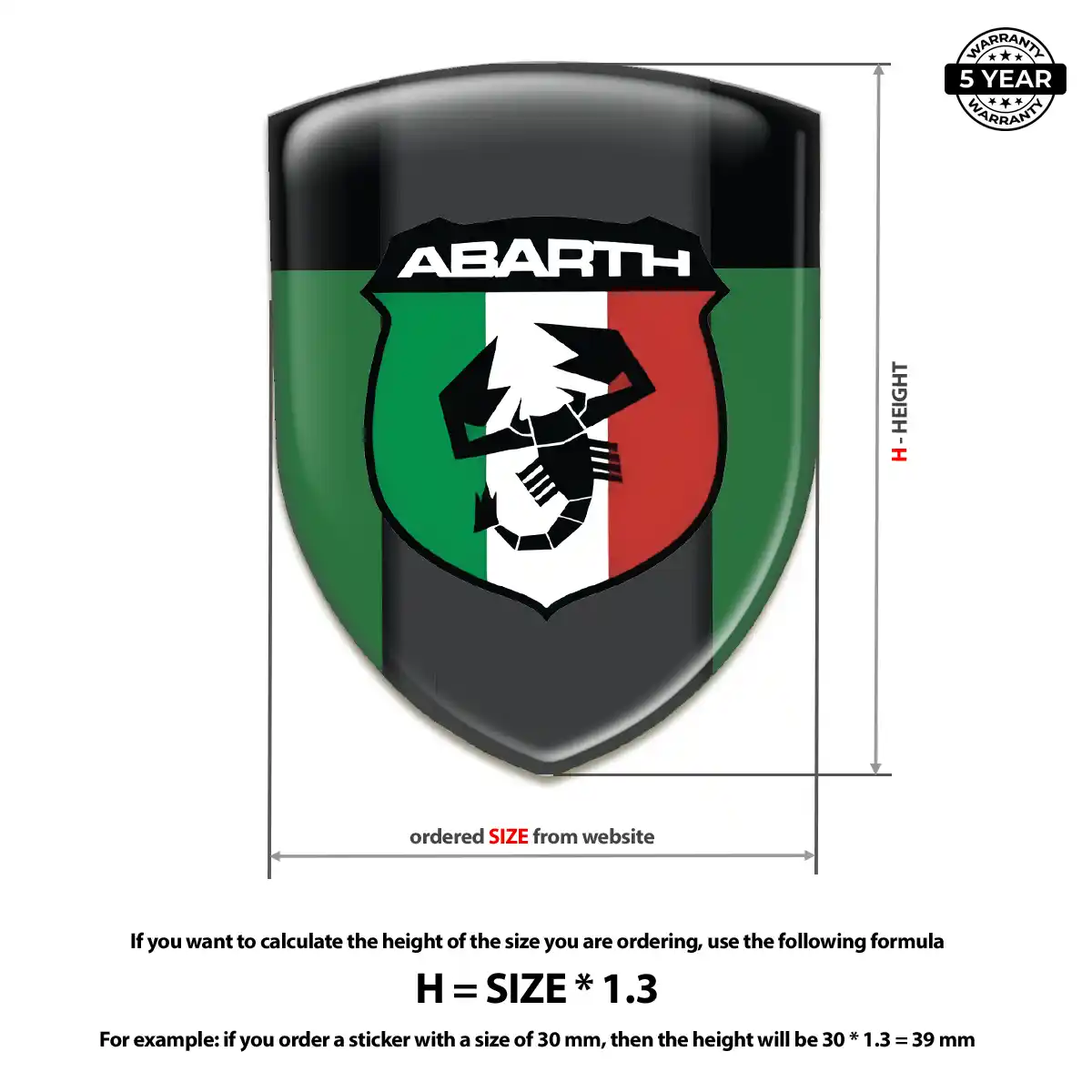 Abarth Resin Badge Sticker Prestige Line