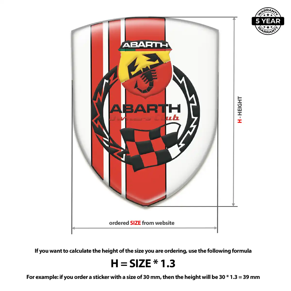 Abarth Resin Badge Sticker Prime Quality