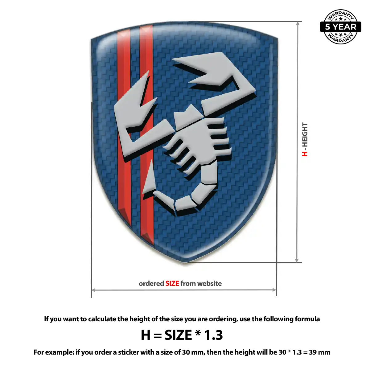 Abarth Resin Badge Sticker Refined Design