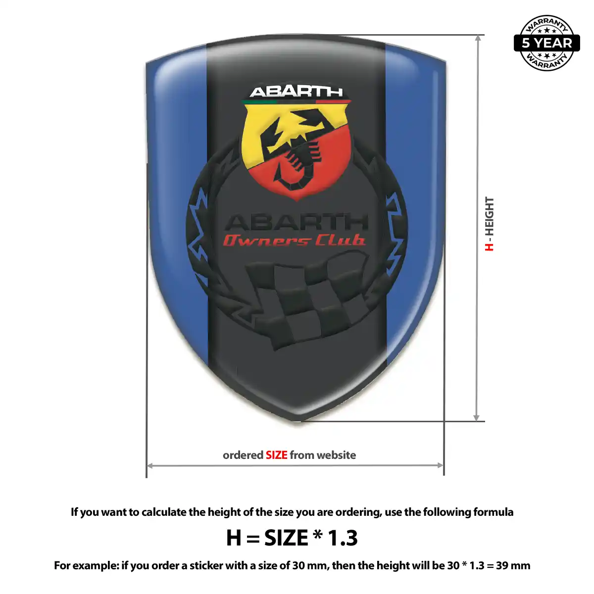 Abarth Resin Badge Sticker Resin Elite