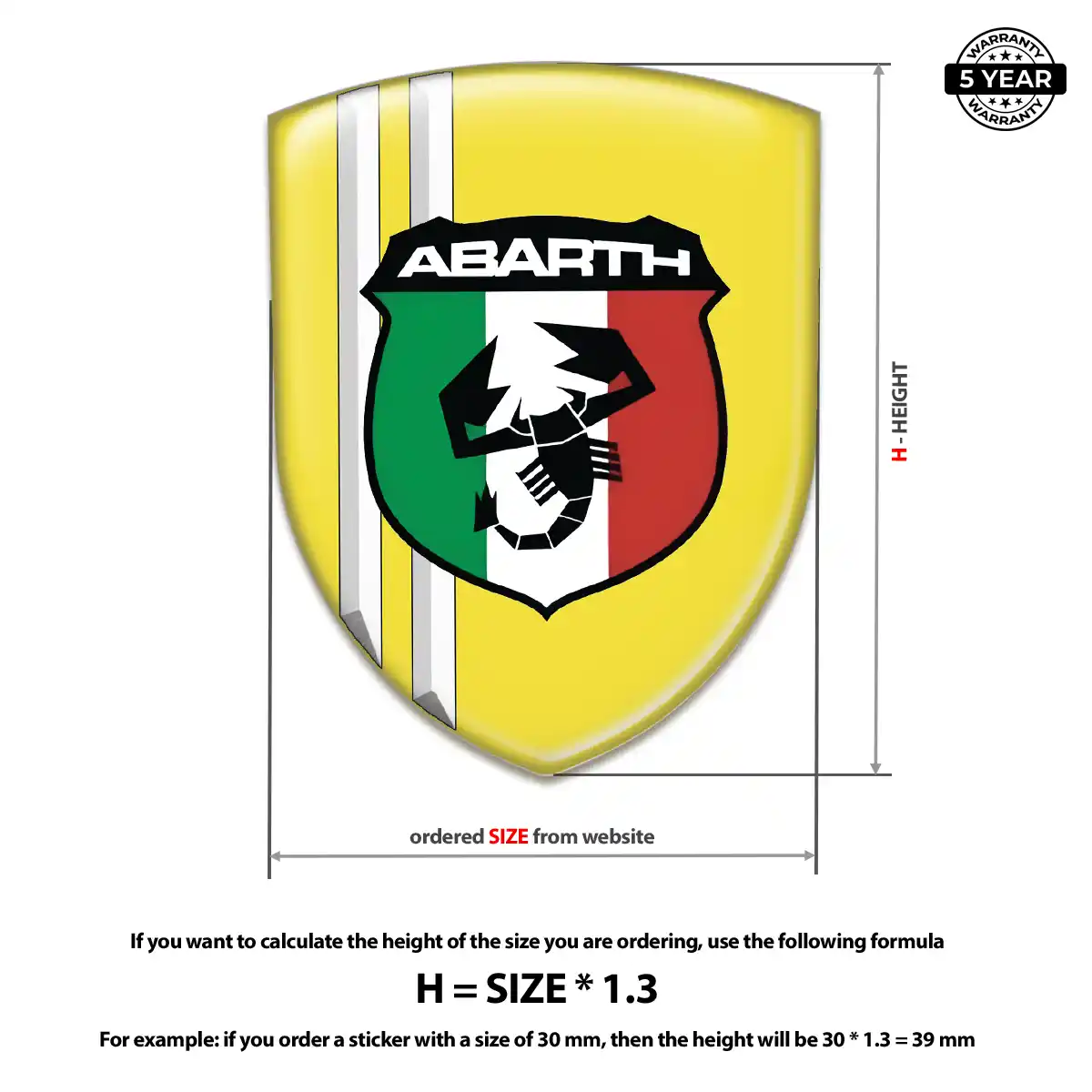 Abarth Resin Badge Sticker Sleek Style