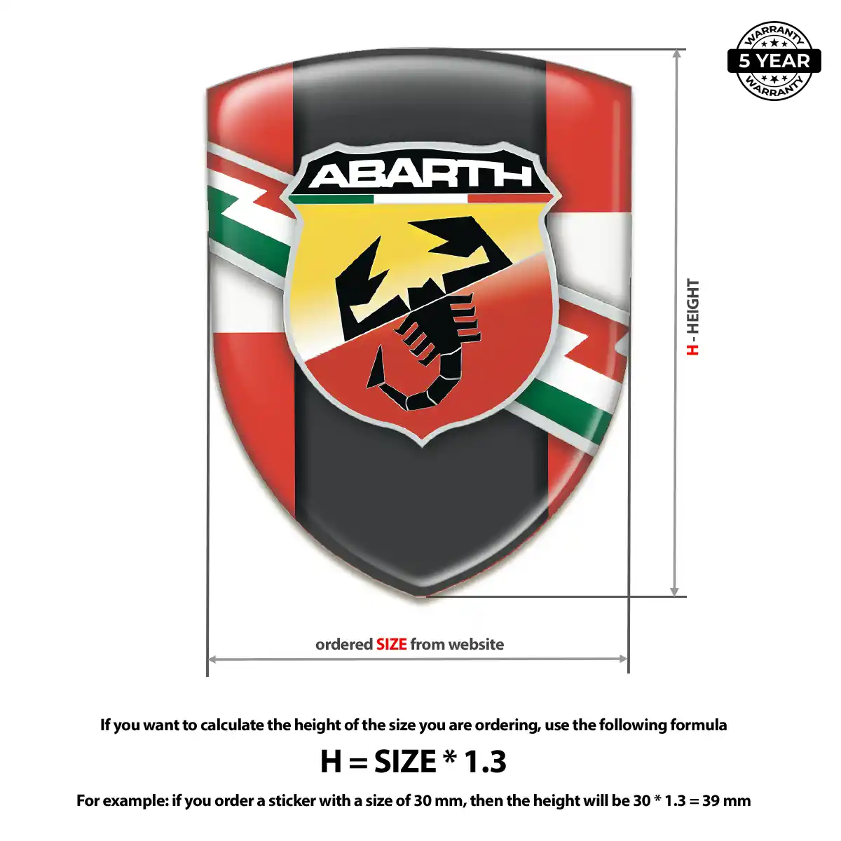 Abarth Resin Badge Sticker Street Tuning