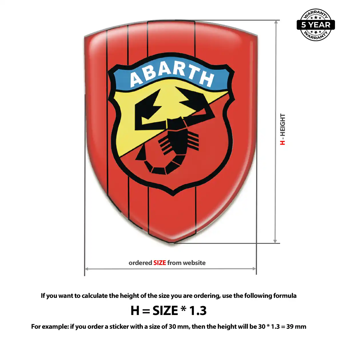 Abarth Resin Domed Sticker Cabin Style