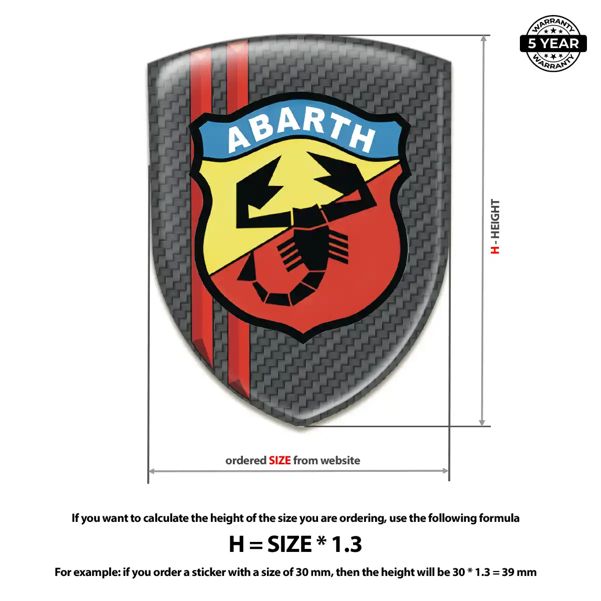 Abarth Resin Domed Sticker Elite Finish