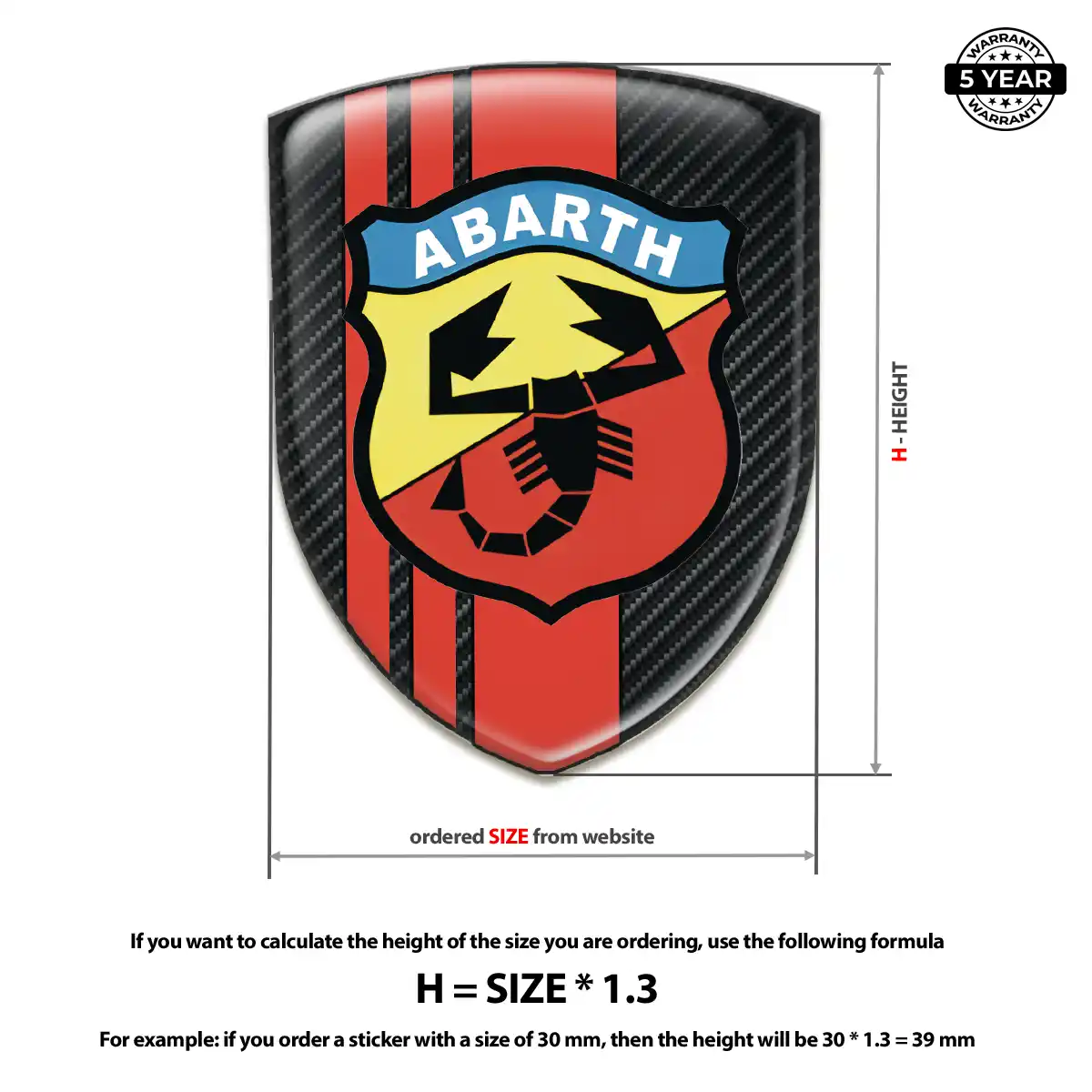 Abarth Resin Domed Sticker Exterior Luxe