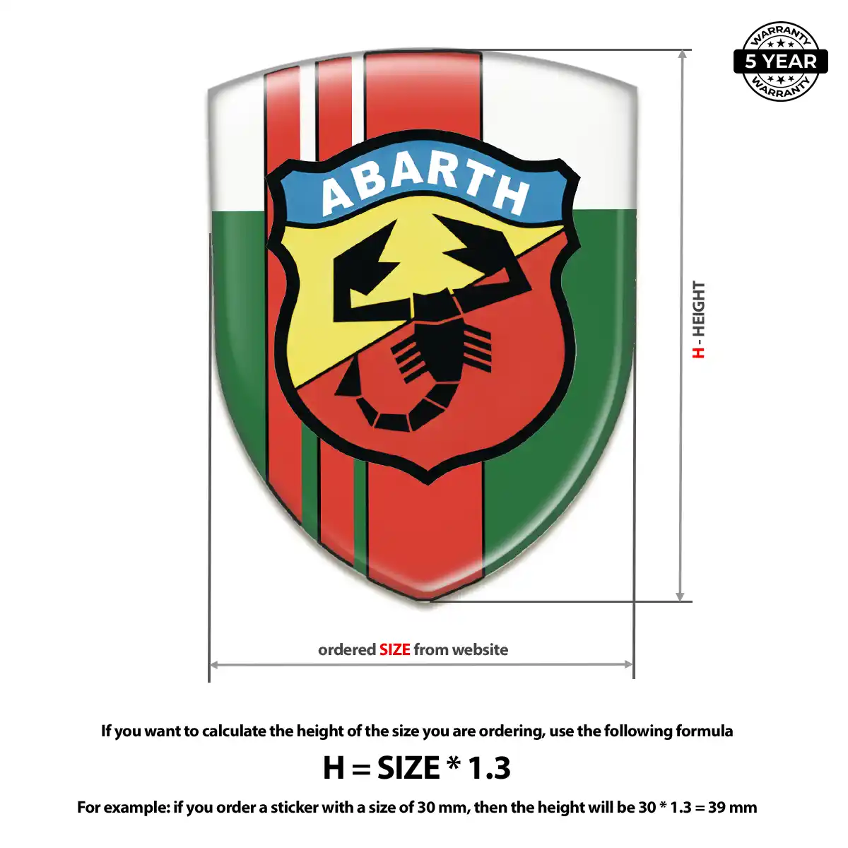 Abarth Resin Domed Sticker Interior Elegance