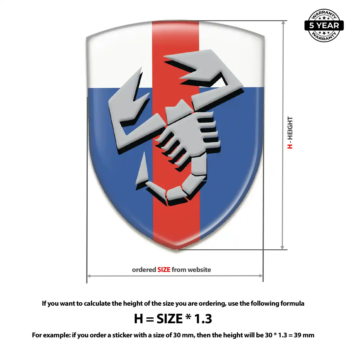 Abarth Resin Domed Sticker Opulent Line