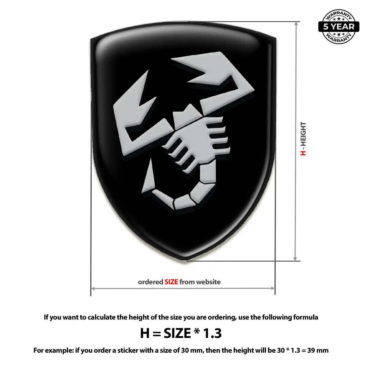 Abarth Resin Domed Sticker Outer Style