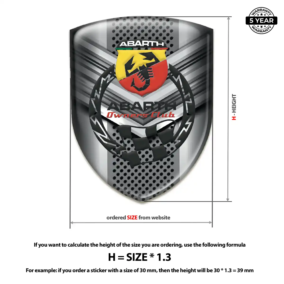 Abarth Resin Domed Sticker Premium Dome