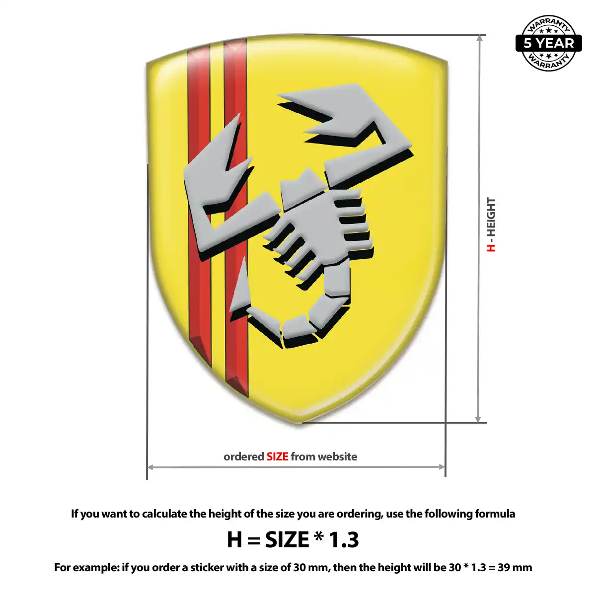 Abarth Resin Domed Sticker Prestige Line