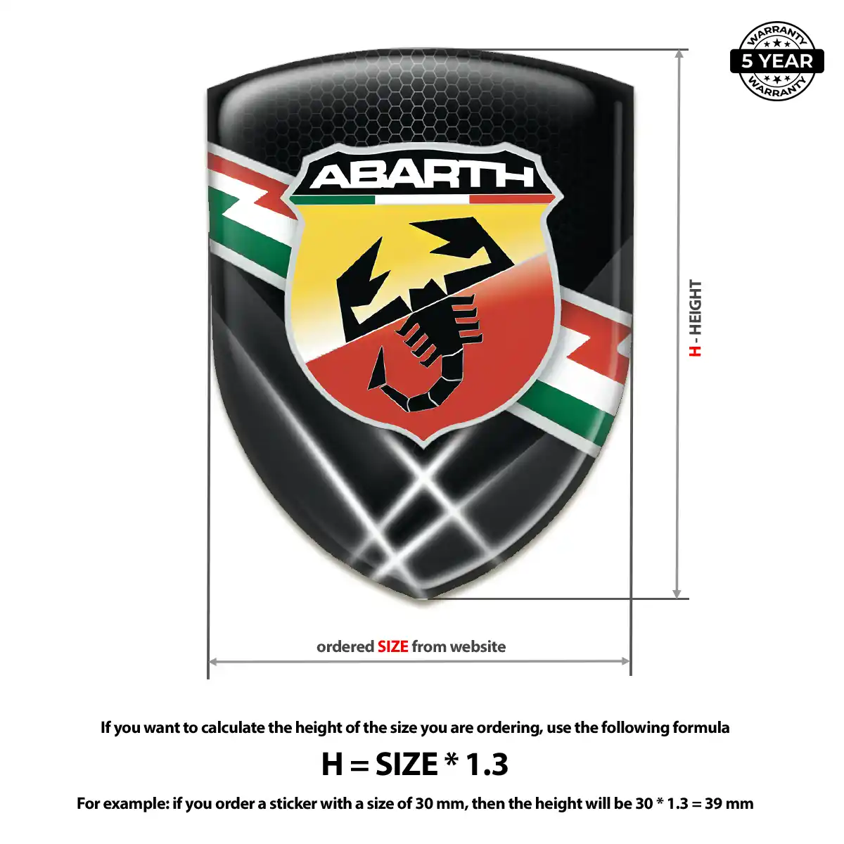 Abarth Resin Domed Sticker Refined Design