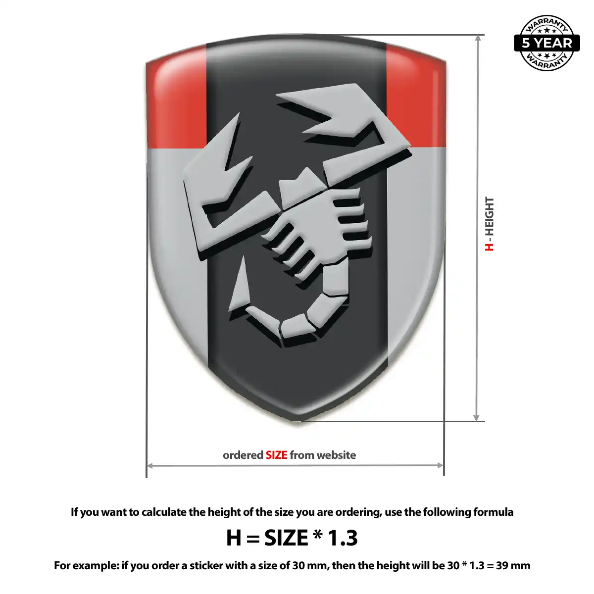 Abarth Resin Domed Sticker Resin Elite