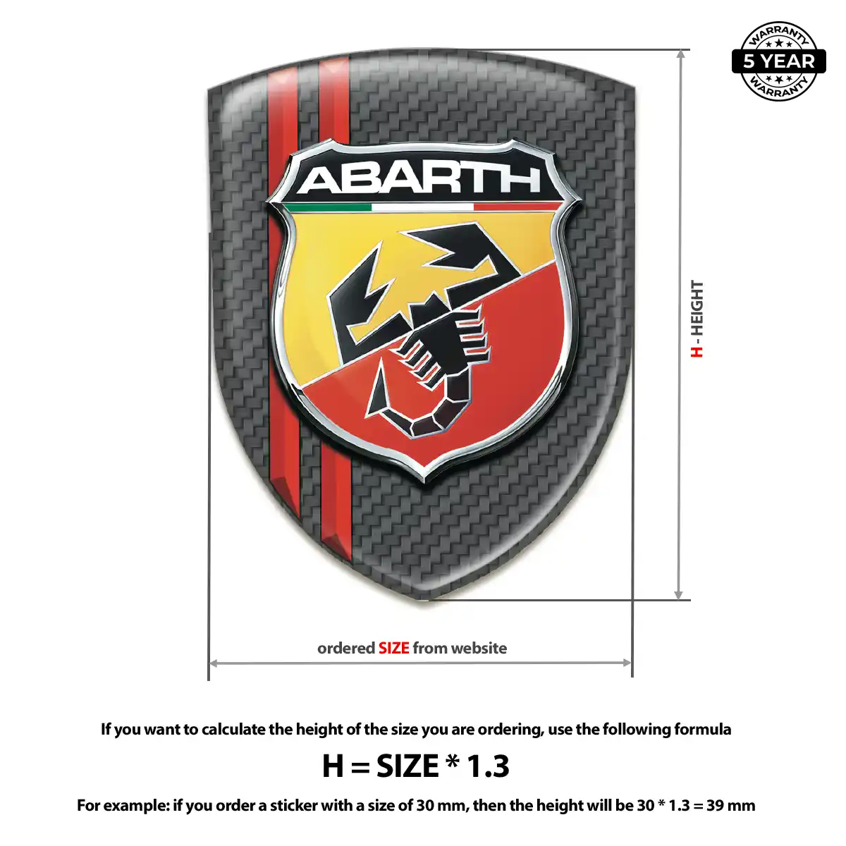 Abarth Resin Domed Sticker Resin Luxe