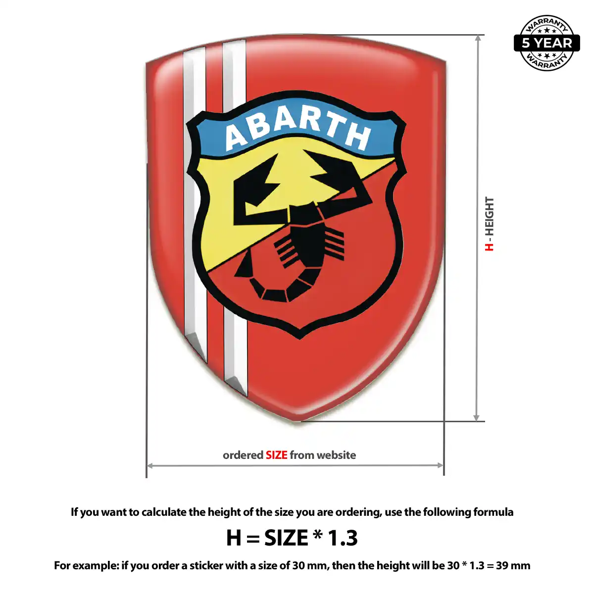 Abarth Resin Domed Sticker Signature Grade
