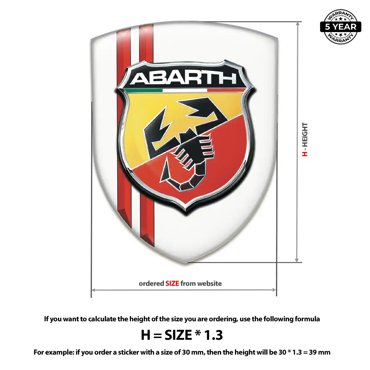 Abarth Resin Domed Sticker Sleek Style
