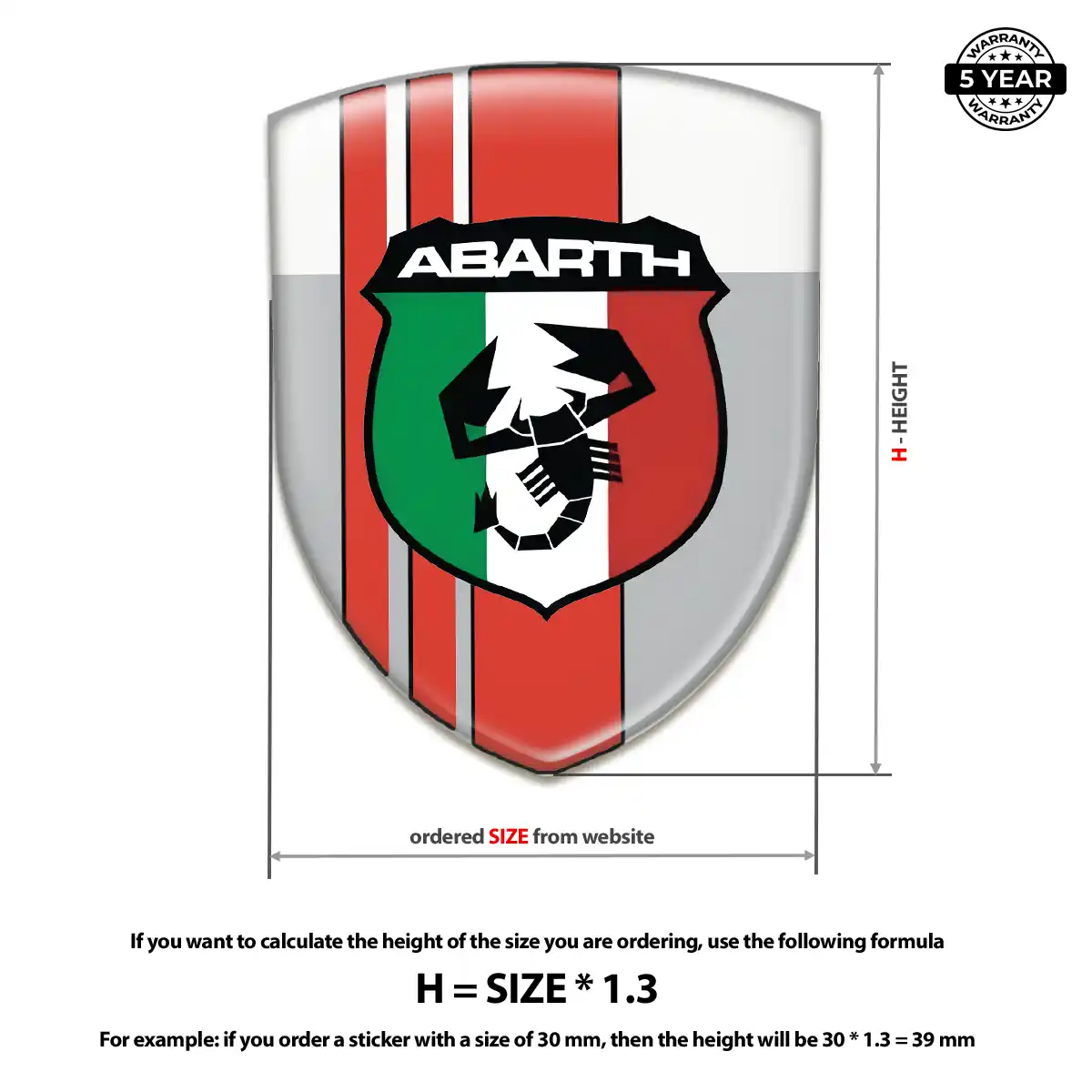 Abarth Resin Domed Sticker Sport Tuning