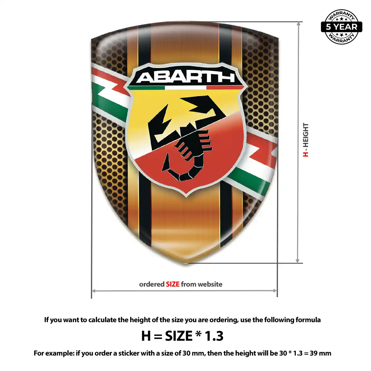 Abarth Resin Domed Sticker Superior Craft