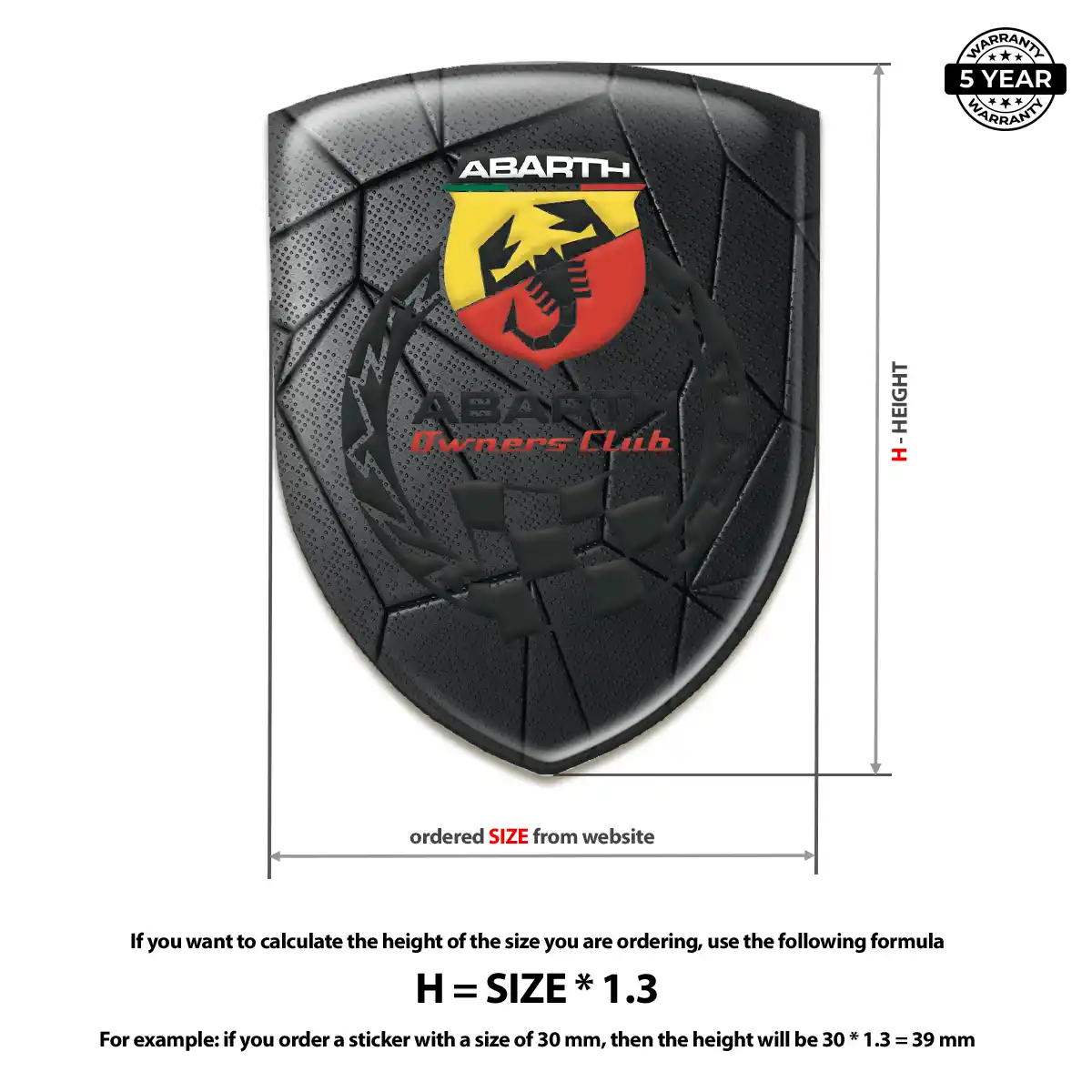 Abarth Resin Emblem Sticker Auto Tuning
