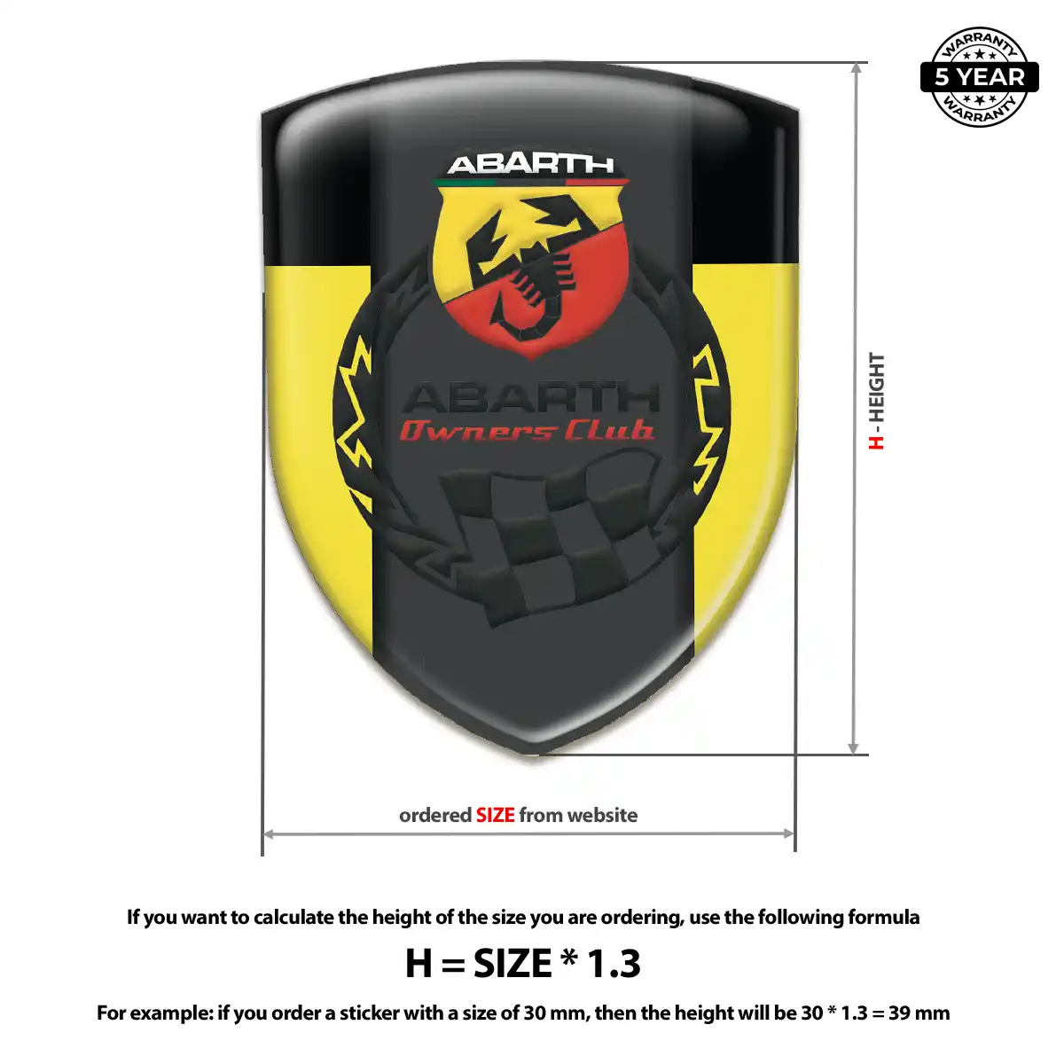 Abarth Resin Emblem Sticker Cabin Style