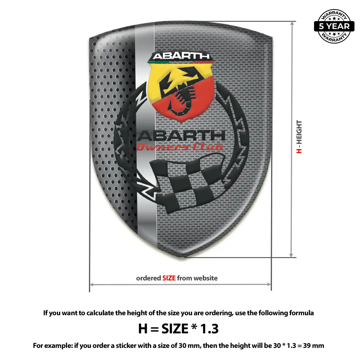 Abarth Resin Emblem Sticker Deluxe Edition