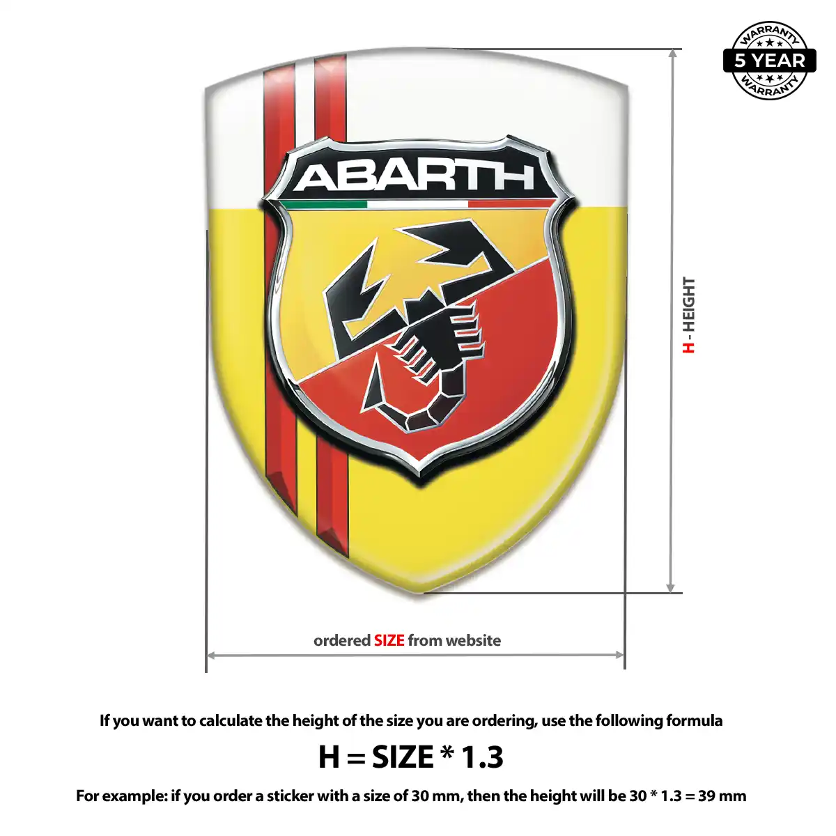 Abarth Resin Emblem Sticker Elite Finish