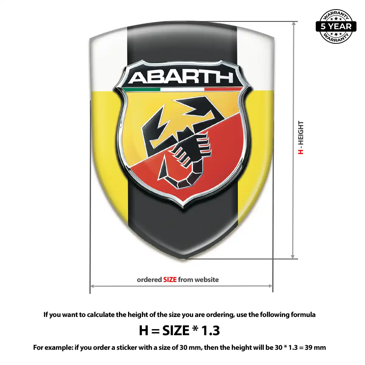 Abarth Resin Emblem Sticker Interior Elegance