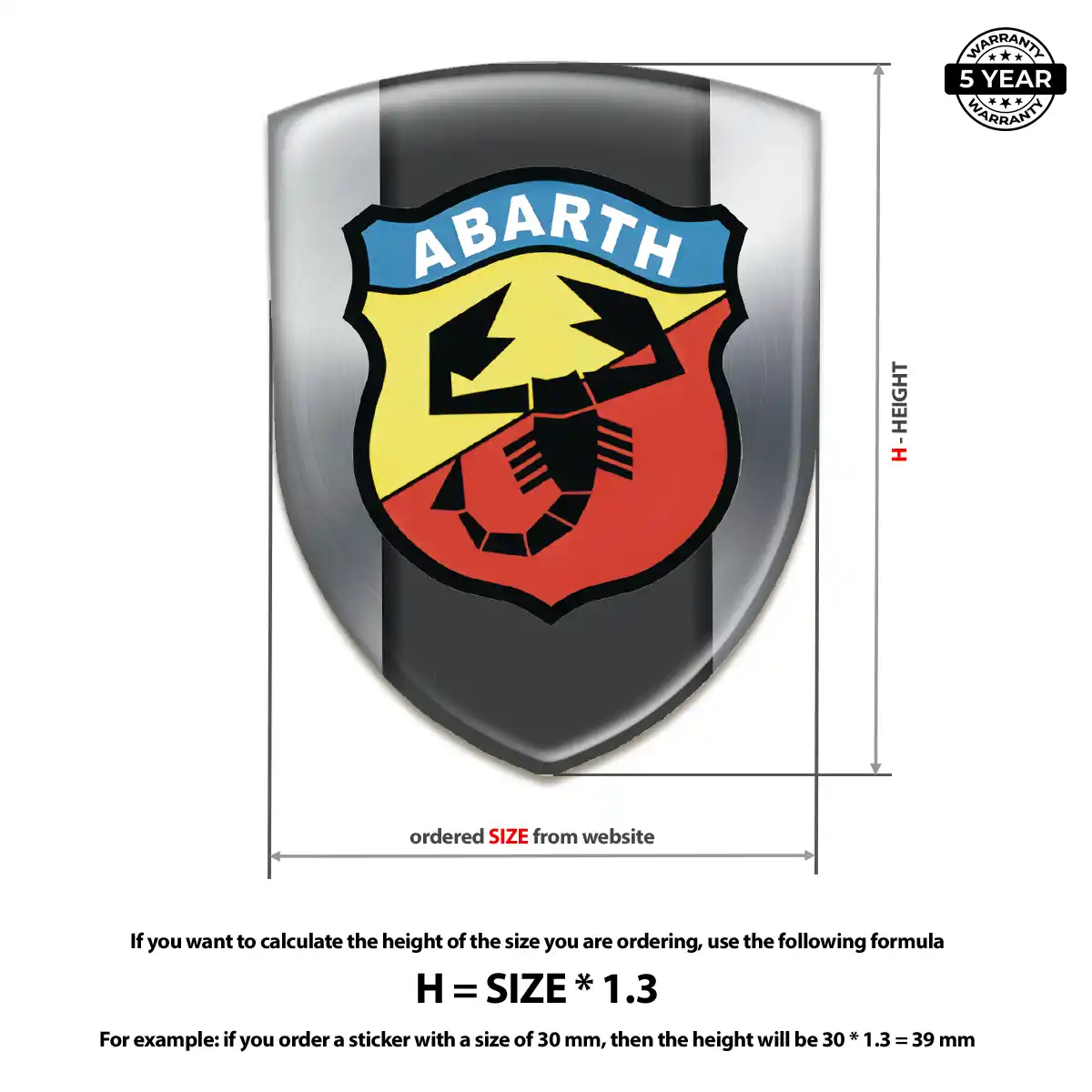 Abarth Resin Emblem Sticker Interior Luxe