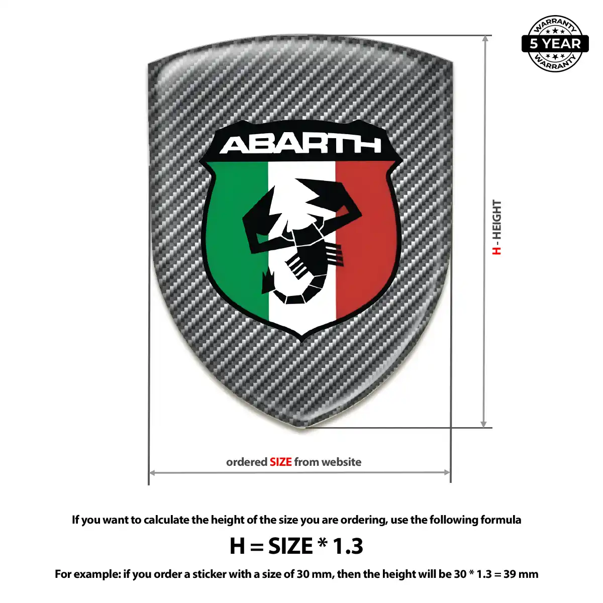 Abarth Resin Emblem Sticker Noble Edition