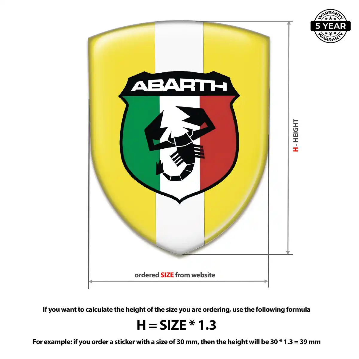 Abarth Resin Emblem Sticker Opulent Line
