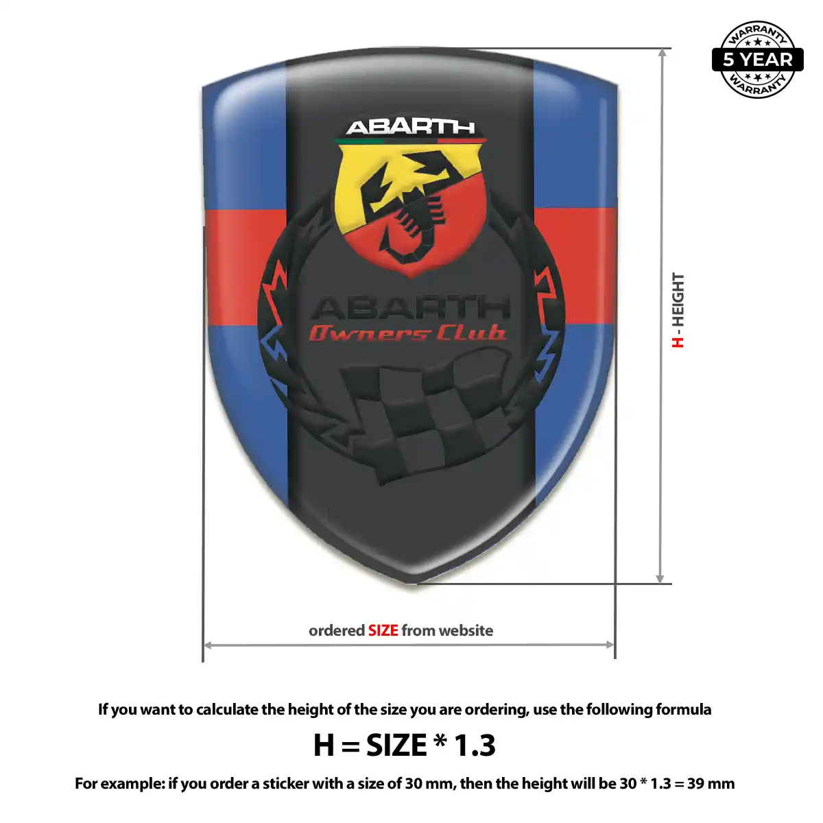 Abarth Resin Emblem Sticker Performance Style